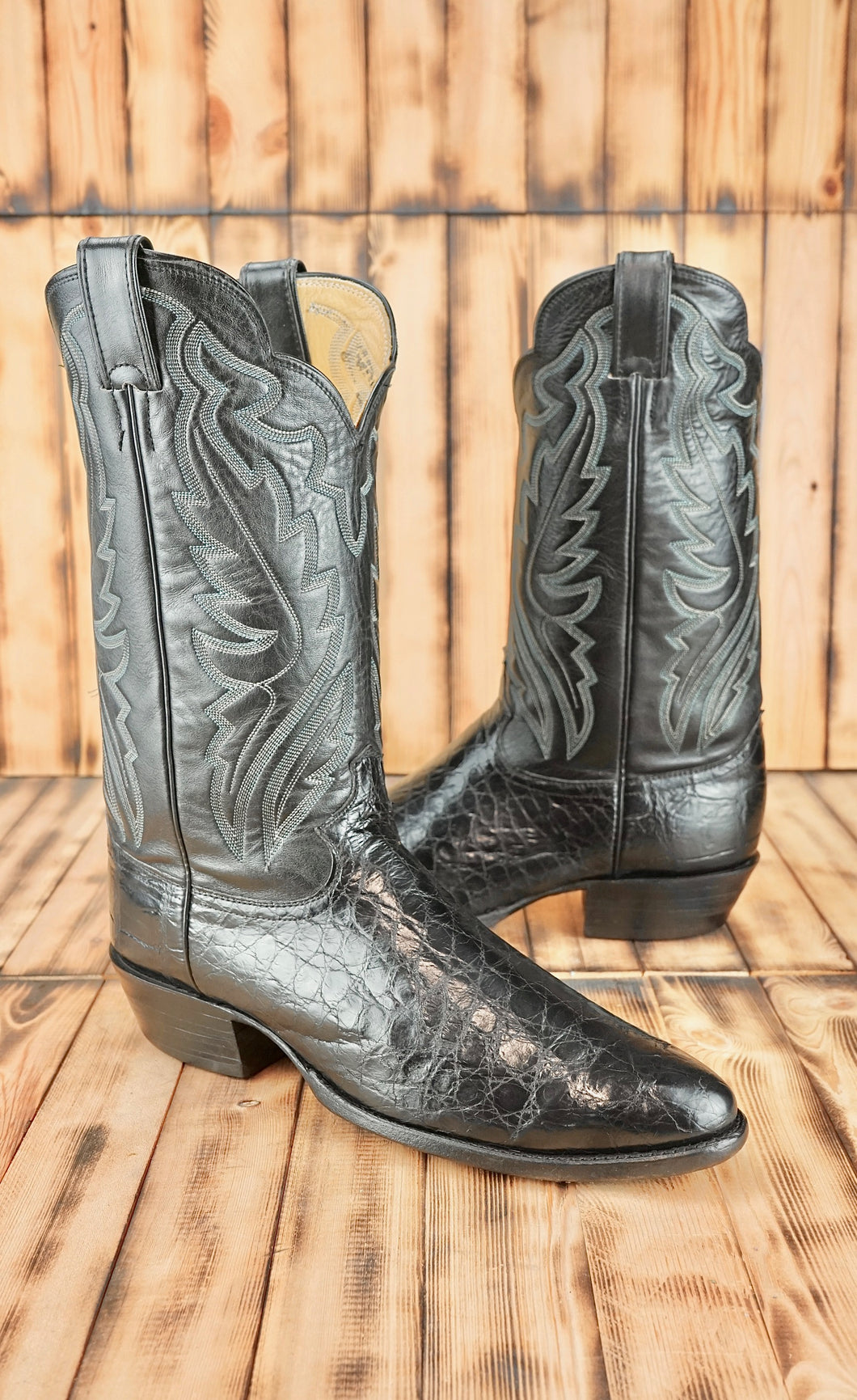 Justin American Black Alligator Flank/Belly 11.5D
